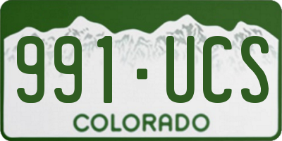 CO license plate 991UCS