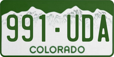 CO license plate 991UDA