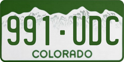 CO license plate 991UDC