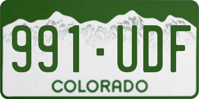CO license plate 991UDF
