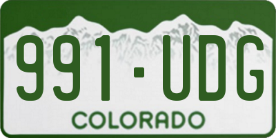 CO license plate 991UDG
