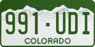 CO license plate 991UDI