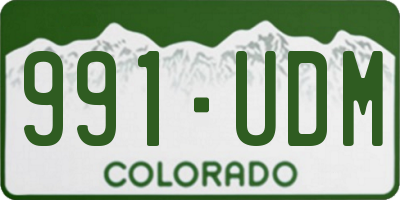 CO license plate 991UDM
