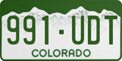CO license plate 991UDT