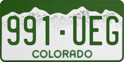 CO license plate 991UEG