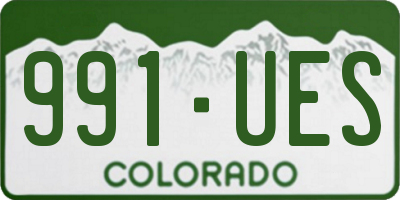 CO license plate 991UES