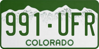 CO license plate 991UFR