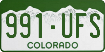 CO license plate 991UFS
