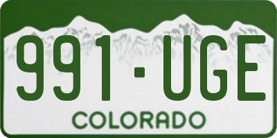 CO license plate 991UGE