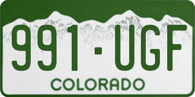 CO license plate 991UGF