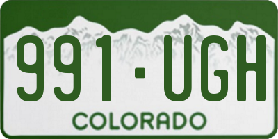 CO license plate 991UGH