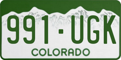 CO license plate 991UGK