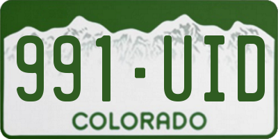 CO license plate 991UID