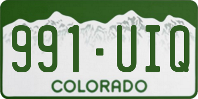 CO license plate 991UIQ