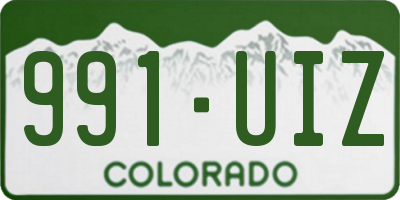CO license plate 991UIZ