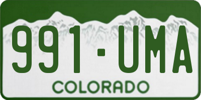 CO license plate 991UMA