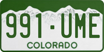 CO license plate 991UME