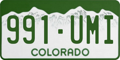 CO license plate 991UMI