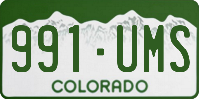 CO license plate 991UMS