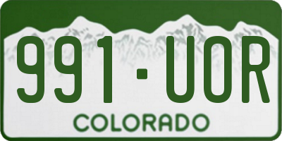 CO license plate 991UOR