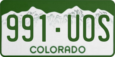 CO license plate 991UOS