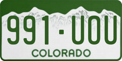 CO license plate 991UOU