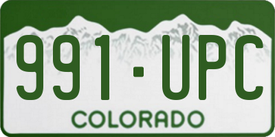 CO license plate 991UPC