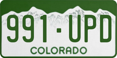 CO license plate 991UPD