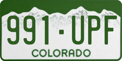 CO license plate 991UPF