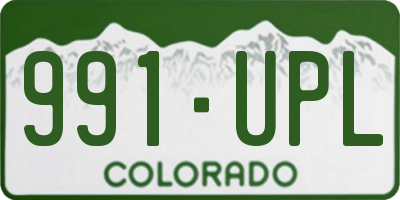 CO license plate 991UPL