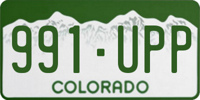 CO license plate 991UPP