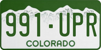 CO license plate 991UPR