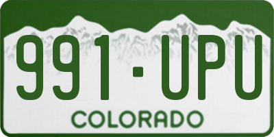 CO license plate 991UPU