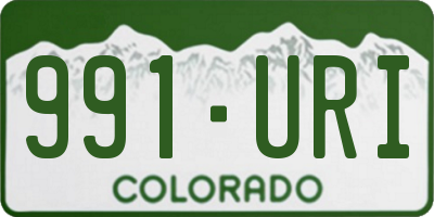 CO license plate 991URI