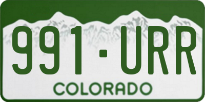 CO license plate 991URR
