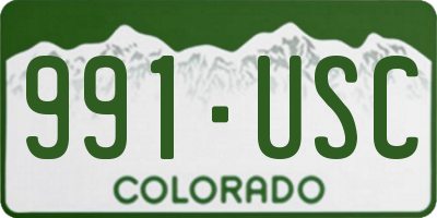 CO license plate 991USC