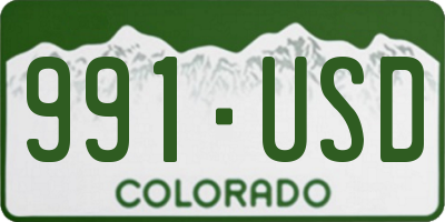 CO license plate 991USD