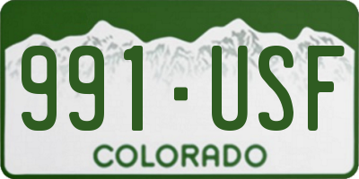 CO license plate 991USF