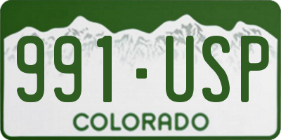 CO license plate 991USP
