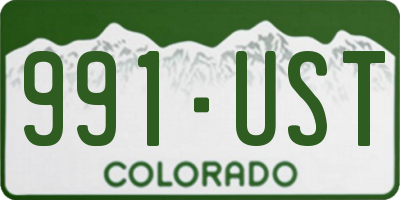 CO license plate 991UST