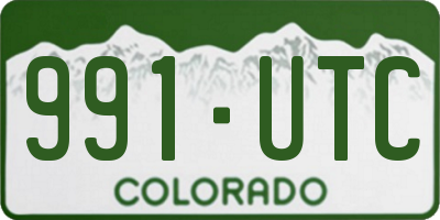 CO license plate 991UTC