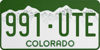 CO license plate 991UTE
