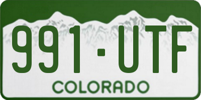 CO license plate 991UTF