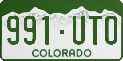 CO license plate 991UTO