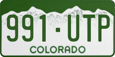 CO license plate 991UTP