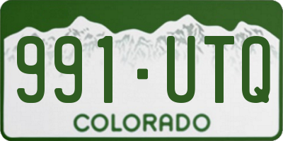 CO license plate 991UTQ