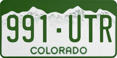 CO license plate 991UTR