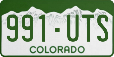 CO license plate 991UTS
