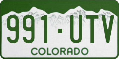 CO license plate 991UTV
