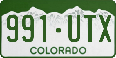 CO license plate 991UTX